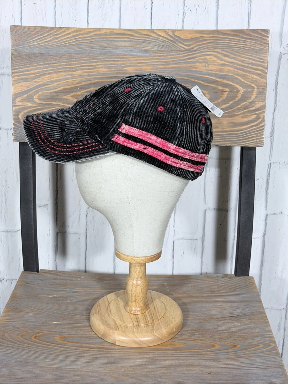 🖤 Free People Hollie Varsity Baseball Hat Black Red NWT